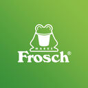 Frosch Markenlogo mit Frosch-Symbol auf grünem Hintergrund, steht für nachhaltige Haushaltsreiniger und ökologische Marke